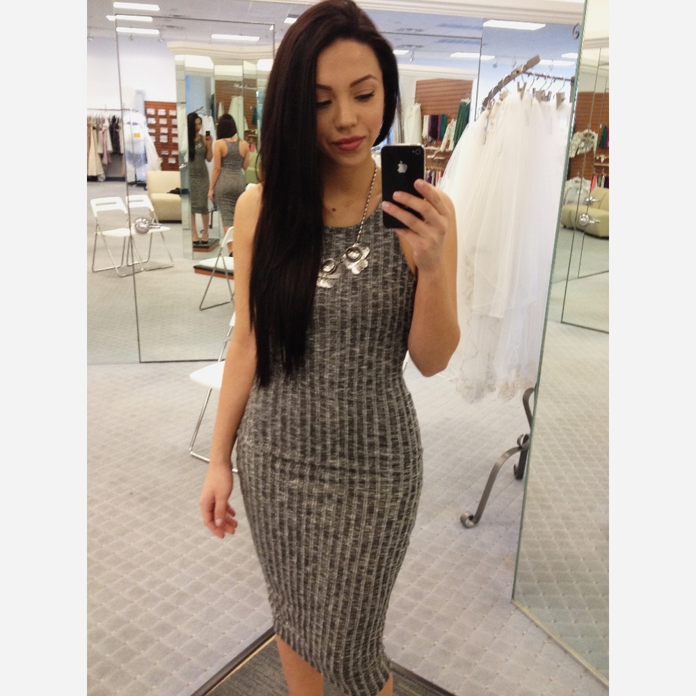 Marled Rib-Knit Racerback Dress size Small